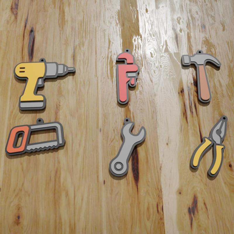 PACK 6 LLAVEROS / IMÁNES / KEYCHAIN / MAGNETS / MAGNETS PROFESSIONS: CONSTRUCTION (STL AND 3MF)