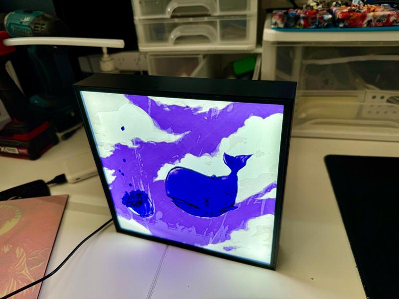 Oh no, not again - Said the petunias - Hitch Hikers Guide to the Galaxy Whale & Petunia's Light Box