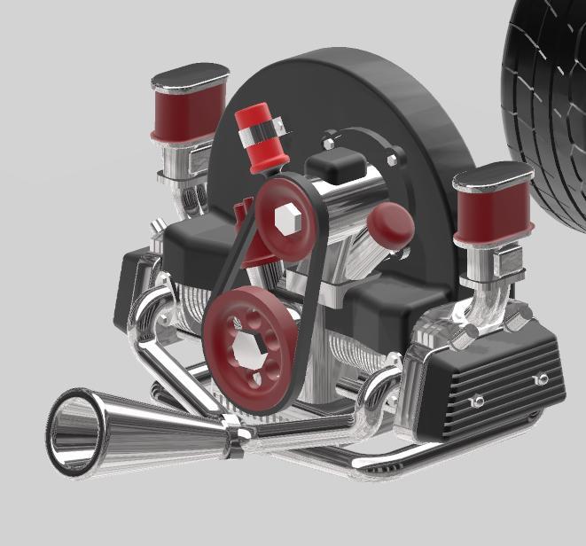 VW Air Cooled engine for scale autos