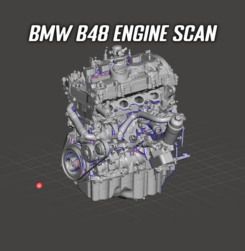 BMW B48 engine + intake & exhaust ports