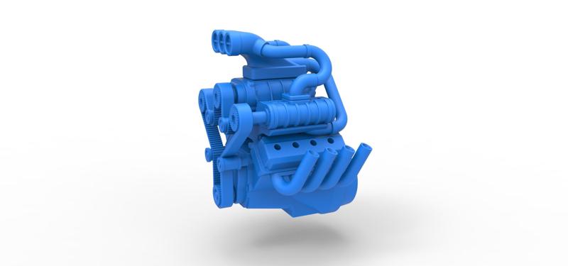 Diecast engine V8 with triple supercharger Scale 1:25