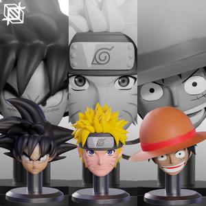 SHONEN PACK - SET OF CUSTOM 3D PRINTABLE HEADS FOR ACTION FIGURES (STL FILES)