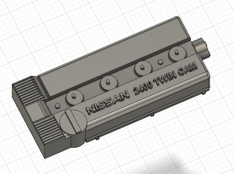 1/18 Moteur KA24De Nissan couvert de valve / Nissan KA24 engine covered with valve diecast