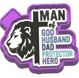 Man of God Christian Dad Freshie STL Mold Housing