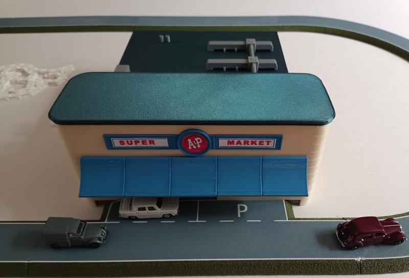 HO road chain car system - Grocery Store