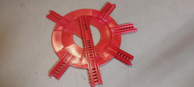 Turntable train track section
