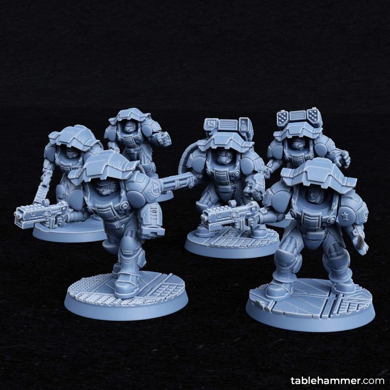 Myrmidon Armadillos (ranged) – superhuman heavy troops