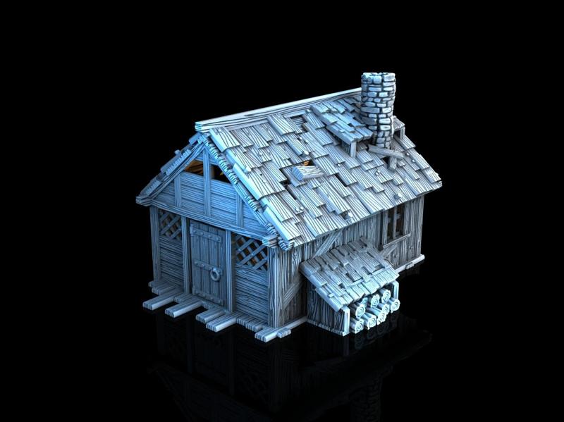 Lumberjack Hut - Medieval Town Set