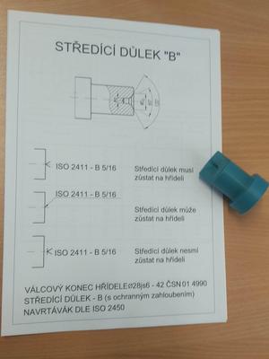 Středící důlek B