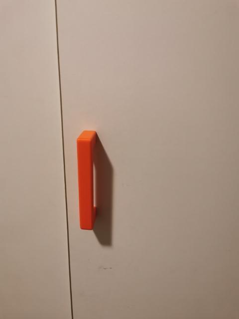 Door or Drawer Handle, back mounted M3 square nut - different sizes (parametric)