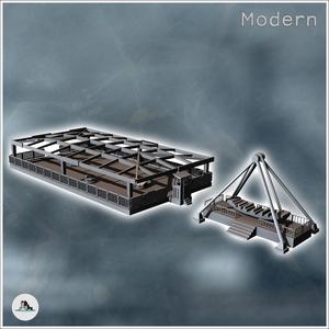 Fairground Attractions Set with Bumper Cars and Pirate Ship (7) - Modern WW2 WW1 World War Diaroma Wargaming RPG Mini Hobby