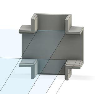 Shelf interlocking bracket for support (4 way)