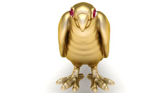gold bird pendant 3D printable model