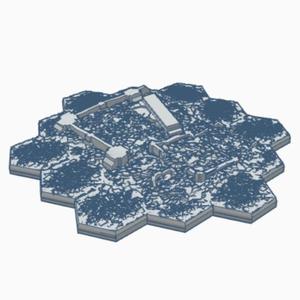 Destroyed Mech Garage with Hex Base MilDHB021