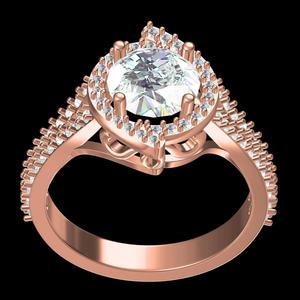 Round Cut Diamond Split Shank Engagement Ring