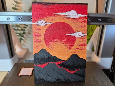 Japanese sunset Hueforge art