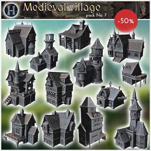 Medieval village pack No. 8 - Medieval Gothic Feudal Old Archaic Saga 28mm 15mm RPG