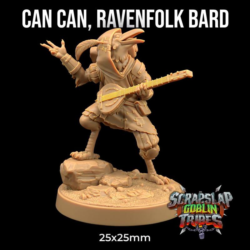 Can Can, Ravenfolk Bard | PRESUPPORTED | Scrap Slap Goblin Tribes