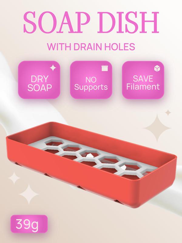 Keep-Soap-DRY Lightweight Soap Dish (with drain holes)