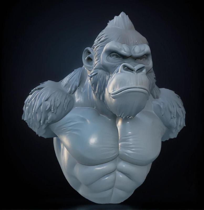 King Kong Head Bust 3D Model - STL Printable Giant Ape Sculpture