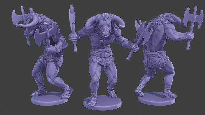 Minotaur Warrior Agressive2 two Axes