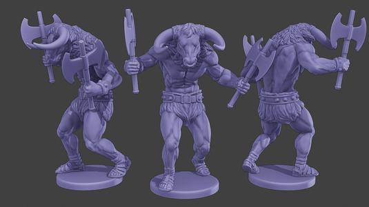 Minotaur Warrior Agressive2 two Axes