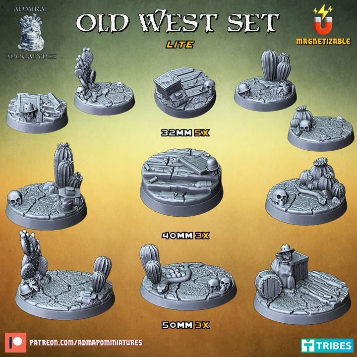 Old West Bases Lite (pre-supported)