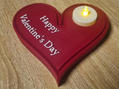 Happy Valentine's Heart with LED Tealight