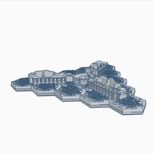 Sci-Fi Destroyed Building 19 with Hex Base SFDHB019