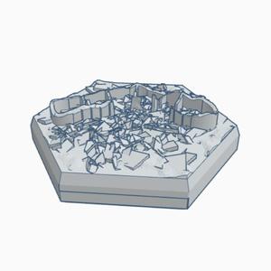 Sci-Fi Destroyed Building 12 Hex Map Scale HMSSFD012