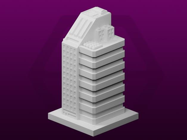 GreebleCity Cyberpunk: A tiny chunky Building