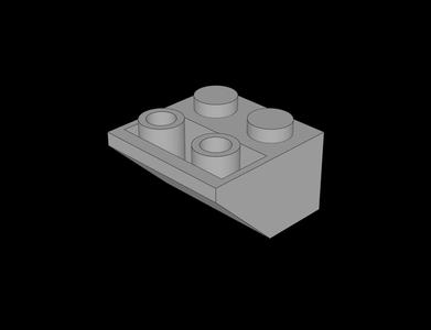 Lego Compatible (3660.dat) Slope Brick 45  2 x  2 Inverted without Inner Stopper Ring