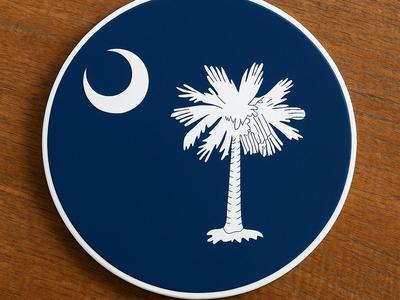 South Carolina Palmetto Tree & Crescent Coaster