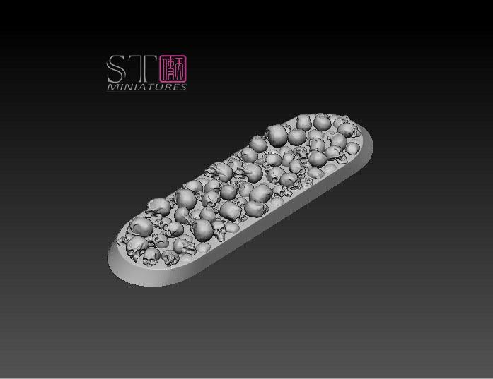 30-50mms skull base for war games /minis / dioramas (elongated version)