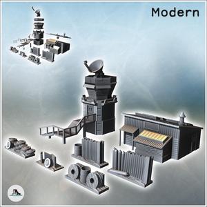 Modern Building & Accessory Set with Control Tower & Dish (21) - Cold Era Modern Warfare Conflict World War 3 RPG  Post-apo WW3 WWIII
