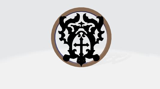 glass holder with belmont emblem
