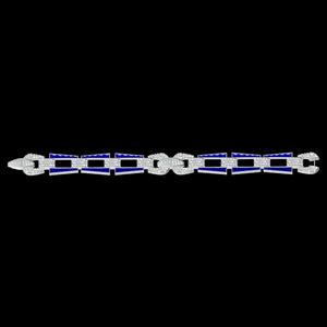 Blue Sapphire Gemstone Art Deco Bracelet