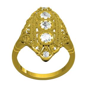 Antique Art Deco Filigree Engagement Ring 2