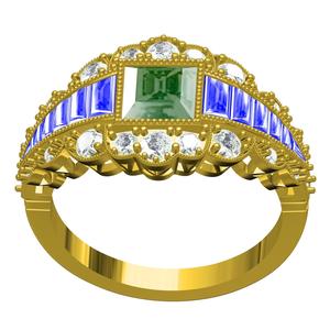 Princess Diamond Art Deco Style Ring