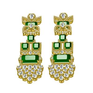 Radiant and Pear Diamond Long Dangle Earring