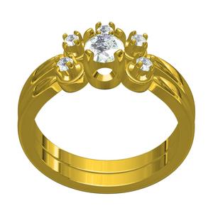 Three Round Diamond Solitaire Wedding Bridal Set