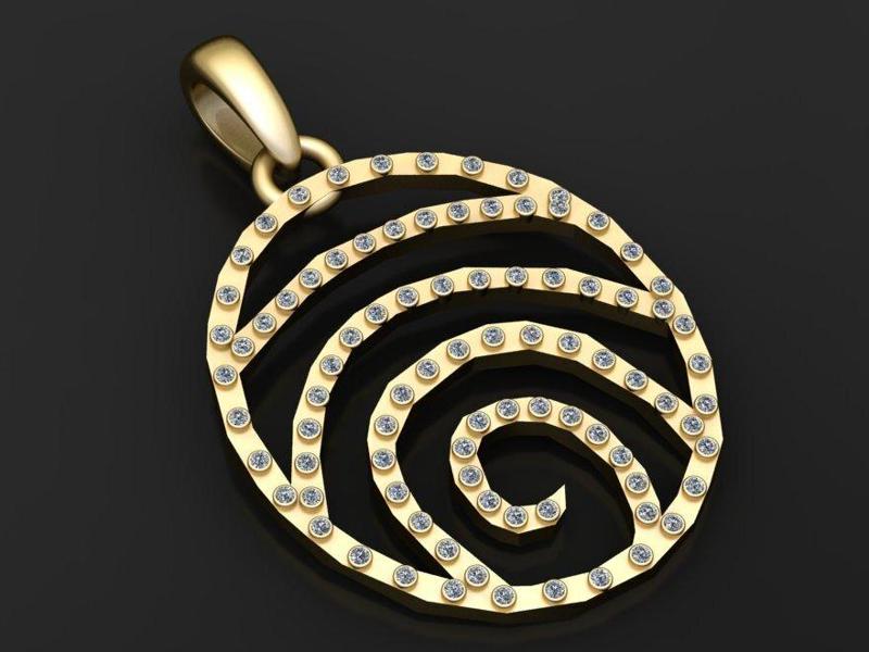 Spiral Gold Pendant 3D printable model