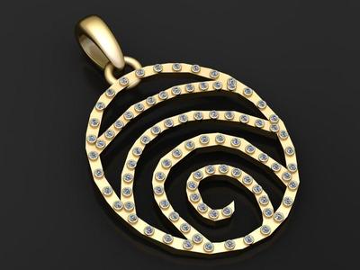 Spiral Gold Pendant 3D printable model