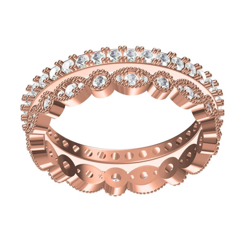 Antique Two Eternity Wedding Band Set