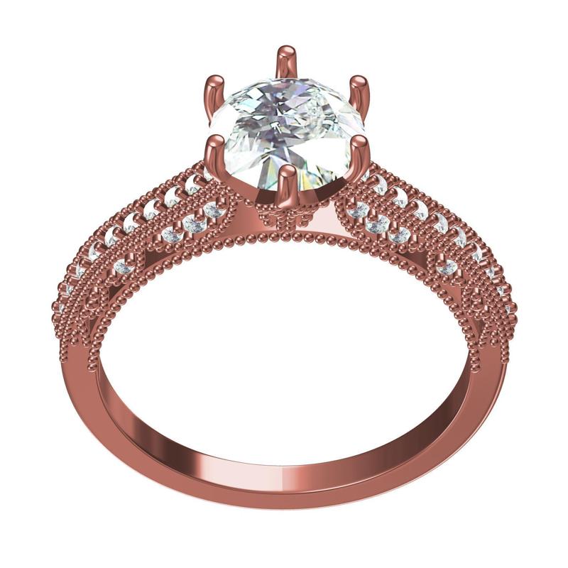 Round Diamond 6 Prong Solitaire Engagement Ring