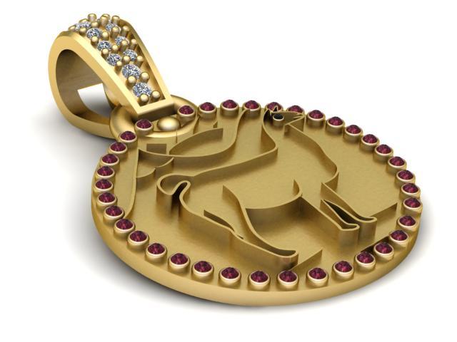 ROUND ANIMALS GOLD PENDANT 3d printable model