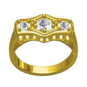 Three Round Diamond Engagement Ring