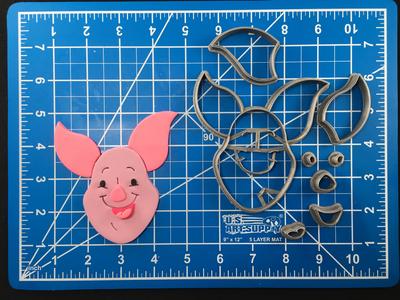 Piglet Multipiece Fondant Cookie Cutter Set Multiple Sizes