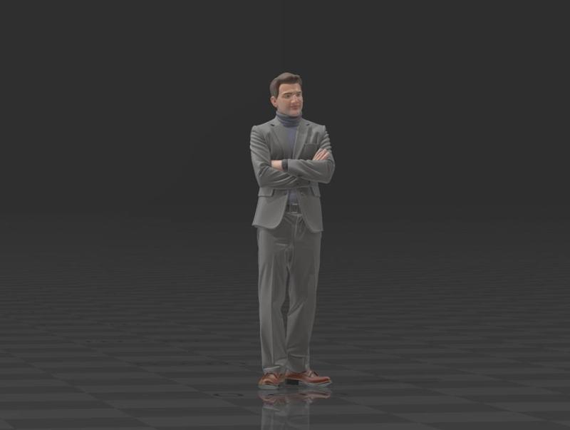 Figure 1/64 Man in Light Grey Blazer - Executive Elegant Style 1/64 Scale Figure - Man in Light Grey Blazer - Executive Elegant Style