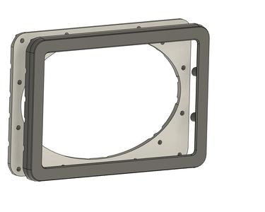 Modified outer trim and jig for polk 2800 apache grill assembly.